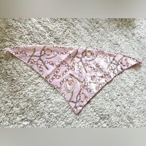 Hair Scarf Pink with Gold Chains